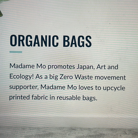 Madame MO Elegant Black KOI Bag Certified Organic - Picture 15 of 15